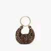 Bolso hobo Mini Bracelet de piel de oveja con estampado de leopardo Bolso hobo Mini Bracelet de piel de oveja con estampado de leopardo