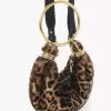 Bolso hobo Mini Bracelet de piel de oveja con estampado de leopardo Bolso hobo Mini Bracelet de piel de oveja con estampado de leopardo