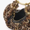 Bolso hobo Mini Bracelet de piel de oveja con estampado de leopardo Bolso hobo Mini Bracelet de piel de oveja con estampado de leopardo