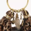 Bolso hobo Mini Bracelet de piel de oveja con estampado de leopardo Bolso hobo Mini Bracelet de piel de oveja con estampado de leopardo