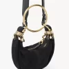 Bolso hobo Mini con pulsera de cuentas en piel de ante Bolso hobo Mini con pulsera de cuentas en piel de ante