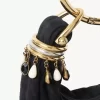 Bolso hobo Mini con pulsera de cuentas en piel de ante Bolso hobo Mini con pulsera de cuentas en piel de ante
