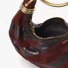 Bolso hobo mini pulsera en piel de ante y piel de serpiente Bolso hobo mini pulsera en piel de ante y piel de serpiente
