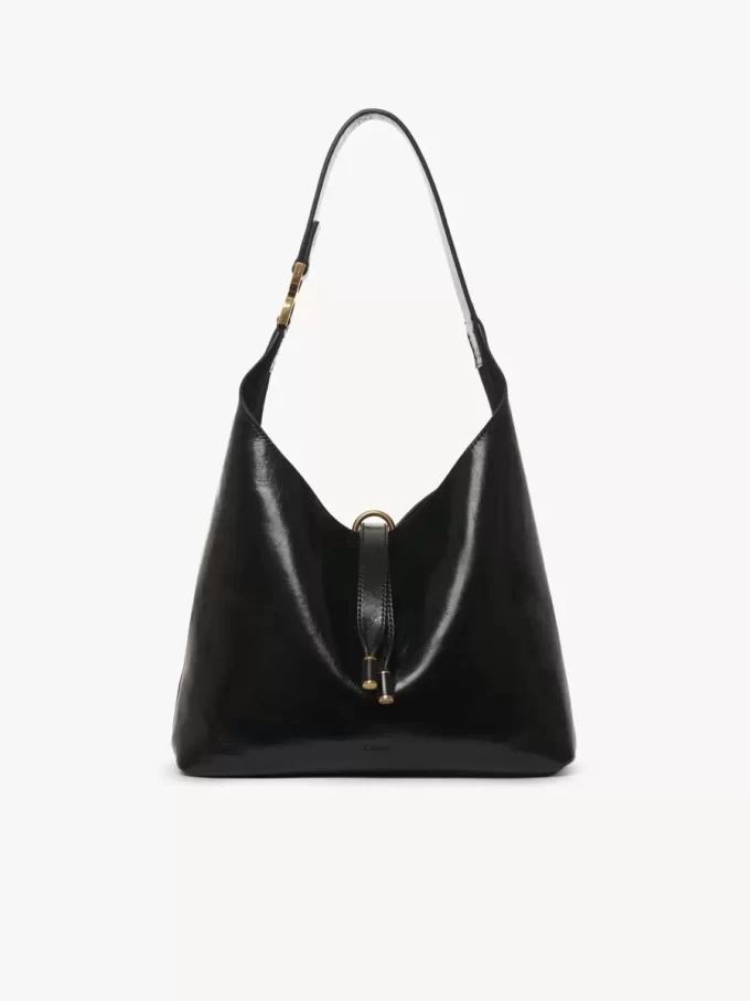 Bolso hobo pequeño Marcie en piel brillante