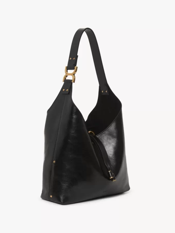 Bolso hobo pequeño Marcie en piel brillante
