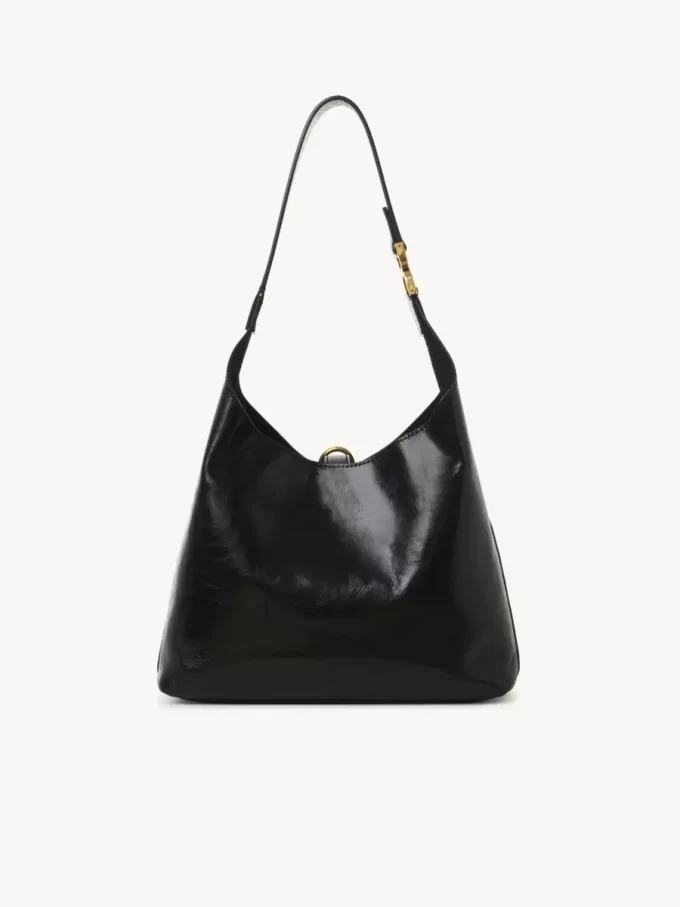 Bolso hobo pequeño Marcie en piel brillante