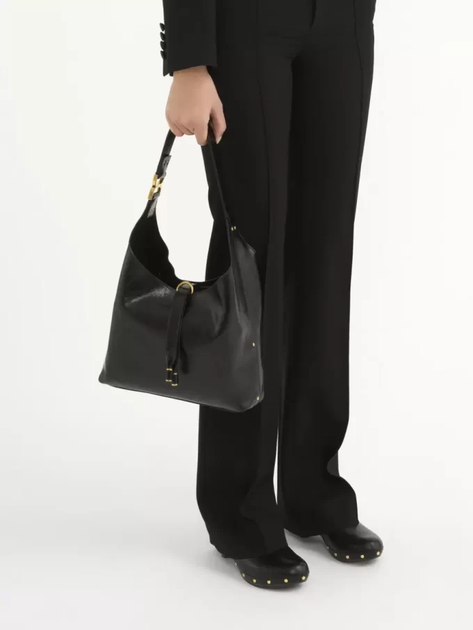 Bolso hobo pequeño Marcie en piel brillante