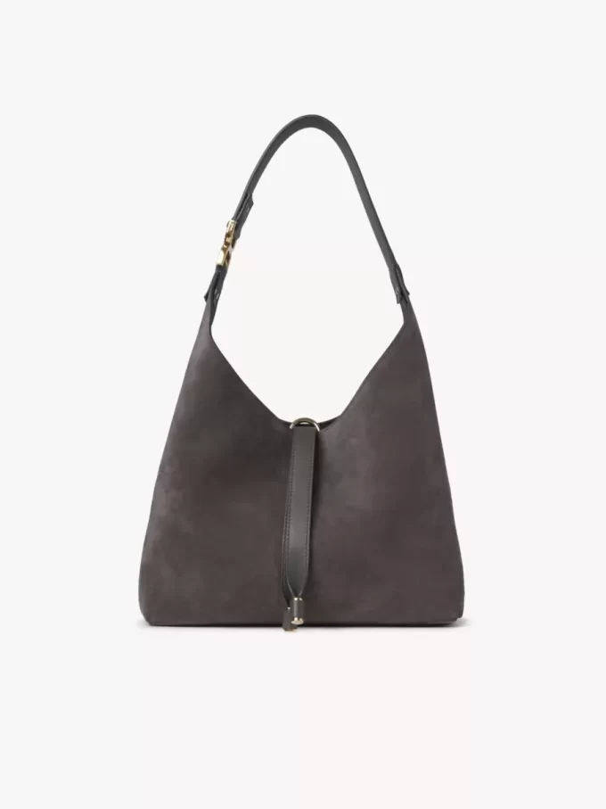 Bolso hobo pequeño Marcie en piel de ante