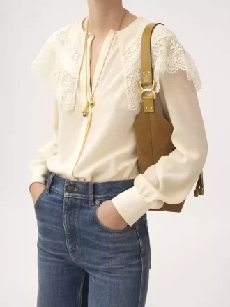 Bolso hobo pequeño Marcie en piel de ante