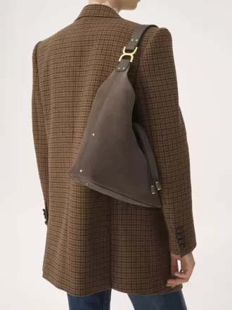 Bolso hobo pequeño Marcie en piel de ante