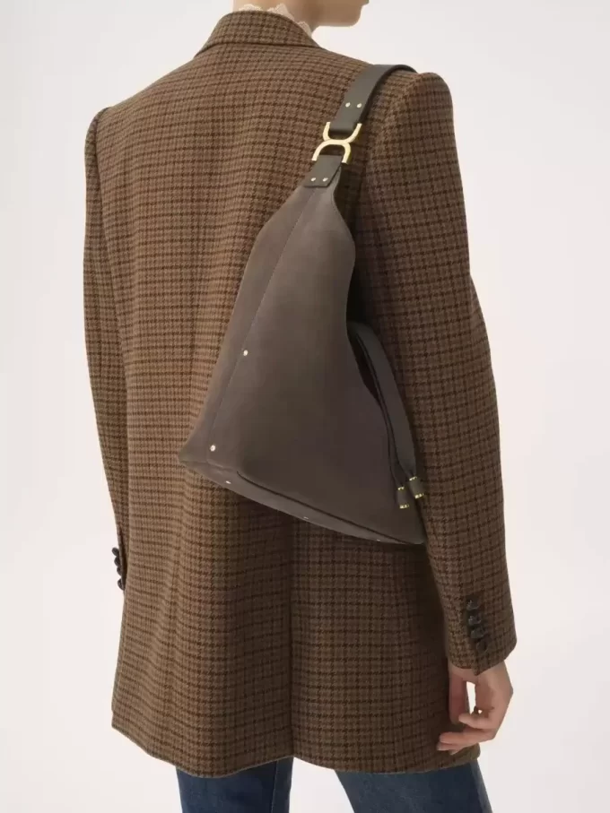 Bolso hobo pequeño Marcie en piel de ante