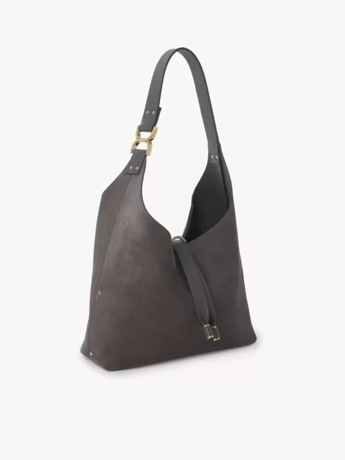 Bolso hobo pequeño Marcie en piel de ante