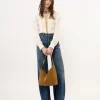 Bolso hobo pequeño Marcie en piel de ante