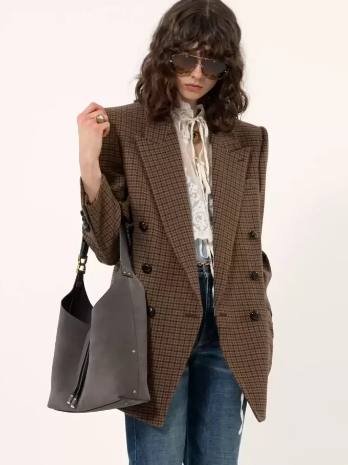 Bolso hobo pequeño Marcie en piel de ante