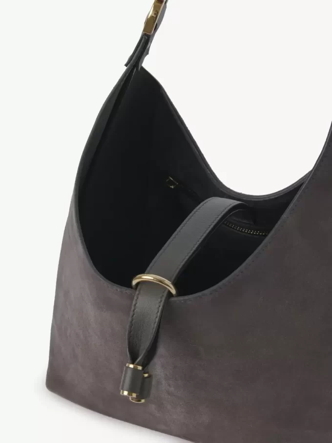 Bolso hobo pequeño Marcie en piel de ante