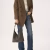 Bolso hobo pequeño Marcie en piel de ante