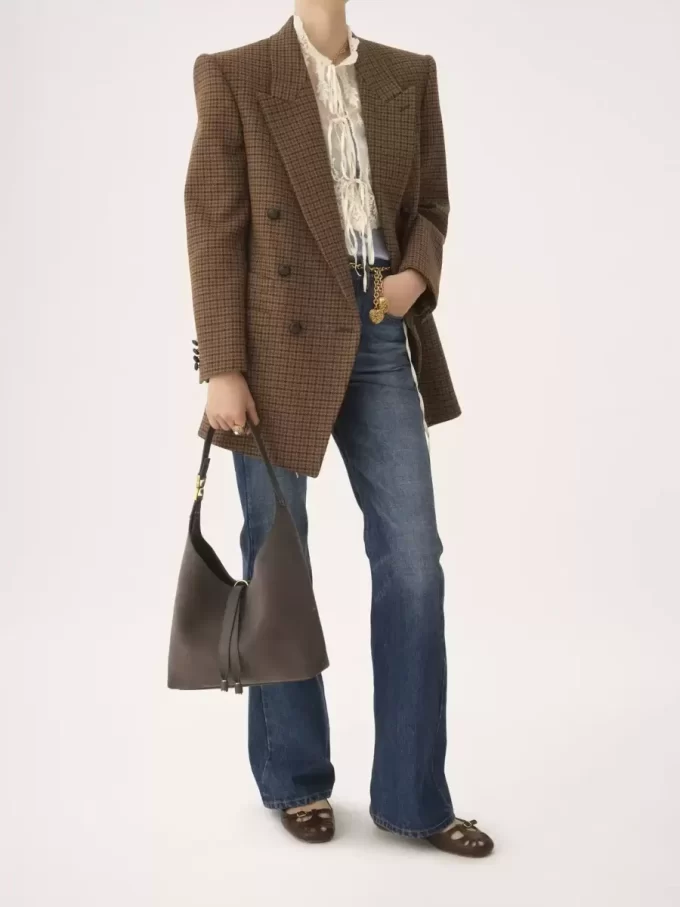 Bolso hobo pequeño Marcie en piel de ante