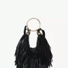 Bolso Hobo pequeño tipo pulsera en piel con flecos