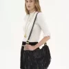 Bolso Hobo pequeño tipo pulsera en piel con flecos