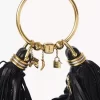 Bolso Hobo pequeño tipo pulsera en piel con flecos