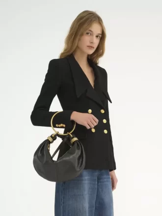 Bolso Hobo pequeño tipo pulsera en piel granulada