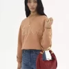 Bolso Hobo pequeño tipo pulsera en piel granulada