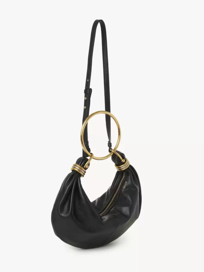 Bolso Hobo pequeño tipo pulsera en piel granulada