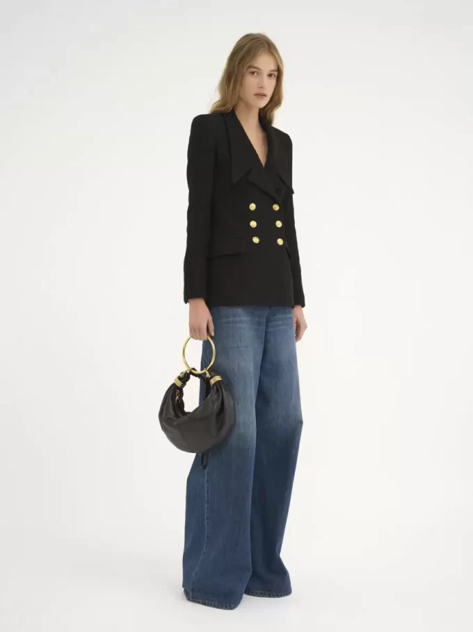 Bolso Hobo pequeño tipo pulsera en piel granulada