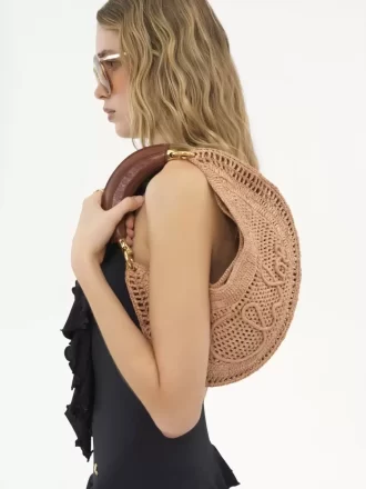 Bolso hobo Summer Banana en rafia