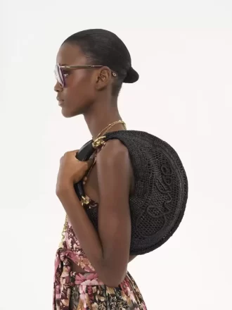 Bolso hobo Summer Banana en rafia