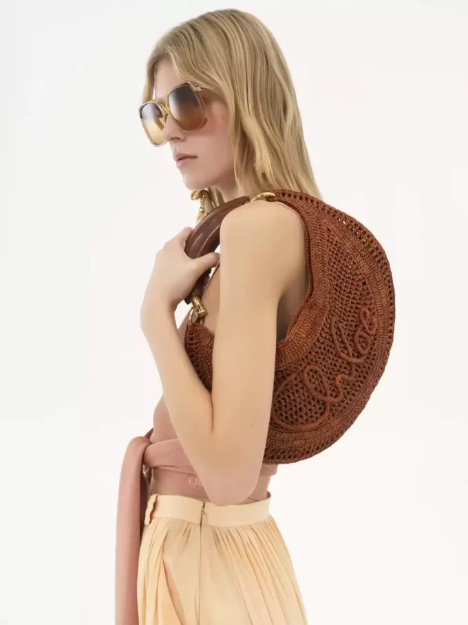Bolso hobo Summer Banana en rafia Bolso hobo Summer Banana en rafia