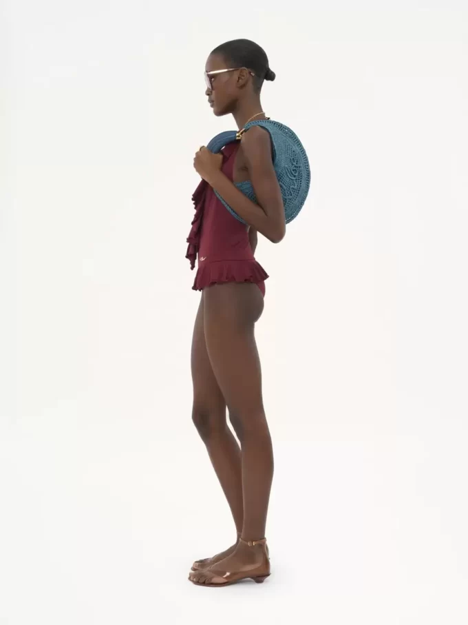 Bolso hobo Summer Banana en rafia