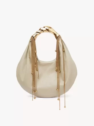 Bolso hobo Twisted Shell en piel brillante