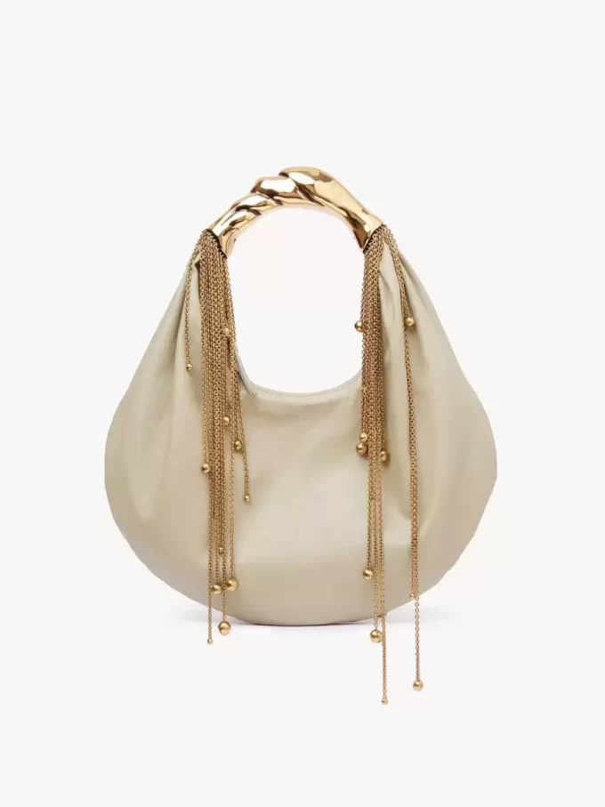 Bolso hobo Twisted Shell en piel brillante Bolso hobo Twisted Shell en piel brillante