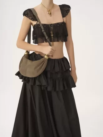 Bolso Mini Pulsera Hobo en piel serraje