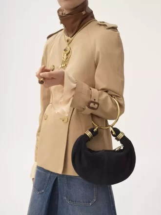 Bolso Mini Pulsera Hobo en piel serraje