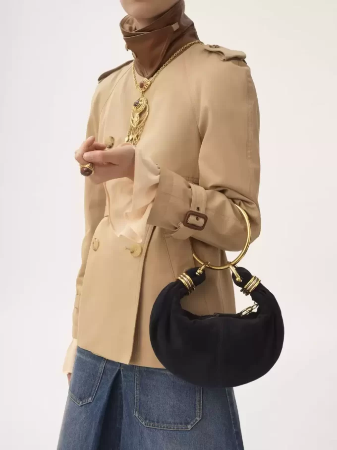 Bolso Mini Pulsera Hobo en piel serraje