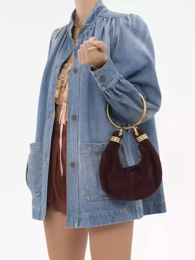 Bolso Mini Pulsera Hobo en piel serraje