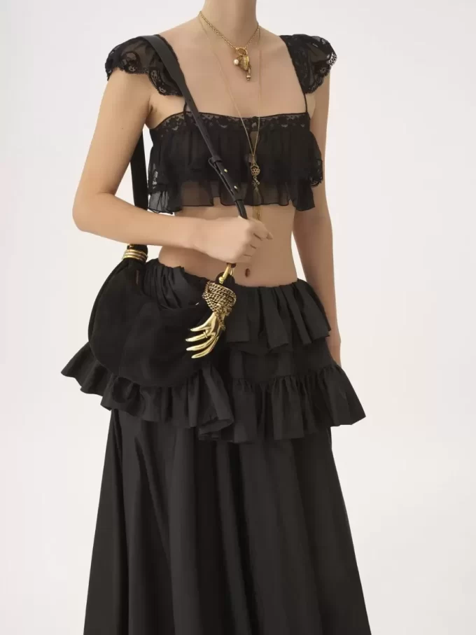 Bolso Mini Pulsera Hobo en piel serraje