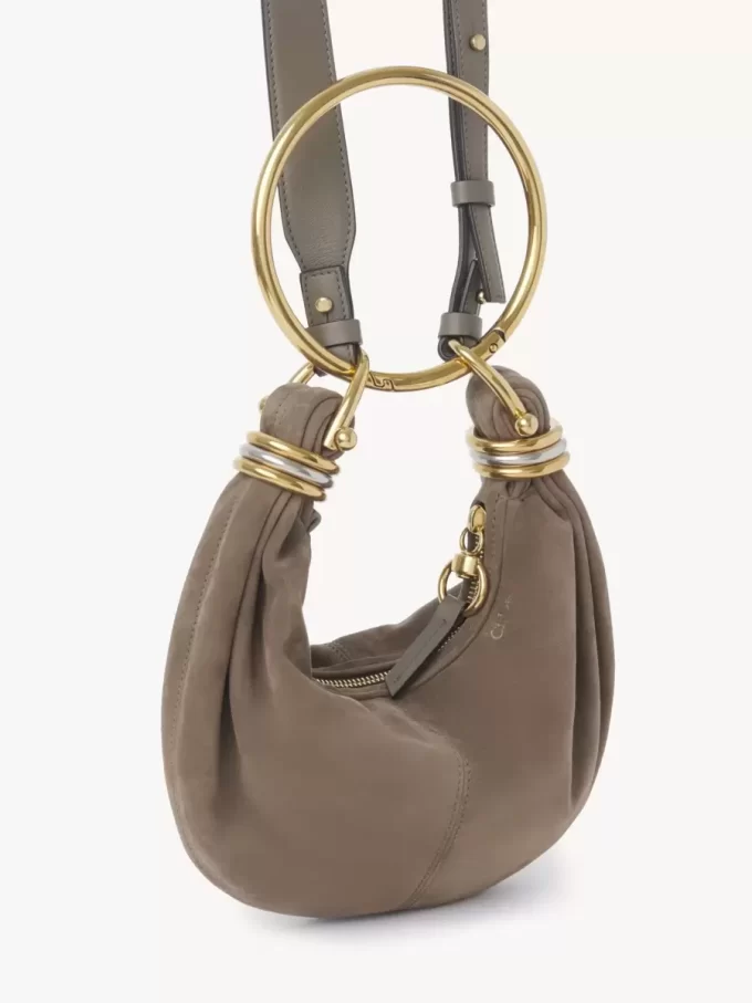 Bolso Mini Pulsera Hobo en piel serraje