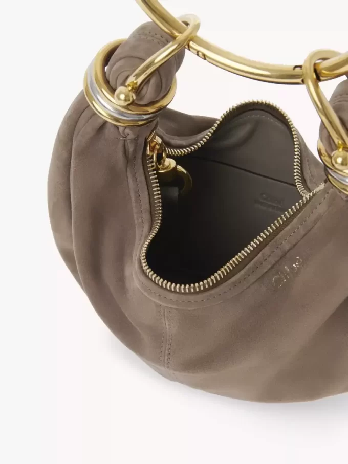 Bolso Mini Pulsera Hobo en piel serraje