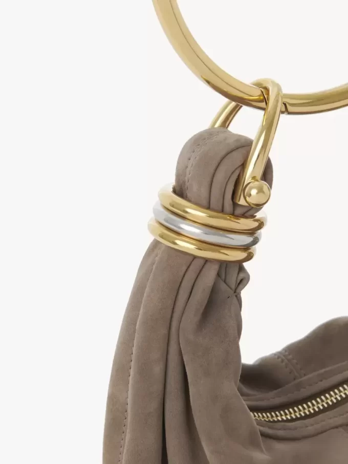 Bolso Mini Pulsera Hobo en piel serraje