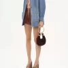 Bolso Mini Pulsera Hobo en piel serraje