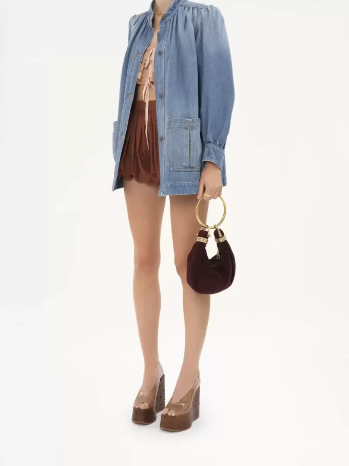 Bolso Mini Pulsera Hobo en piel serraje