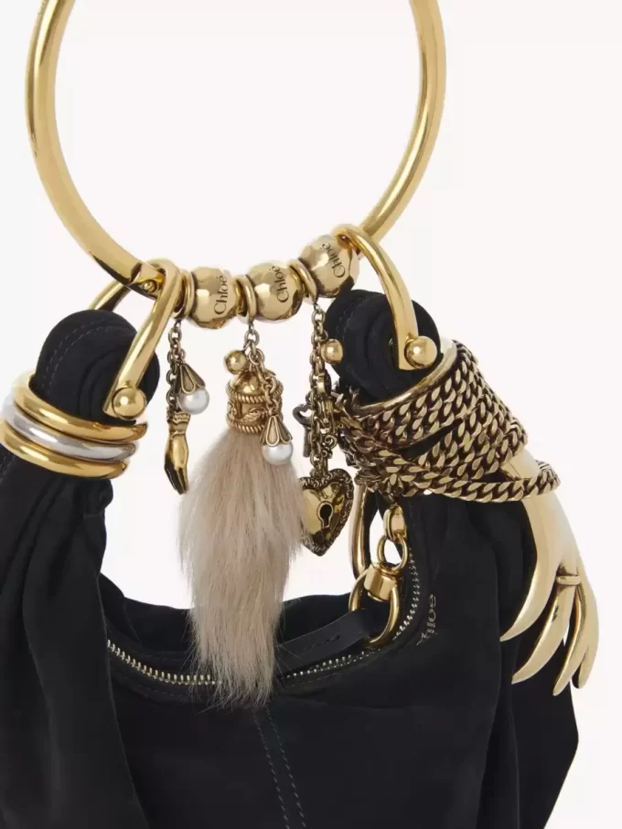 Bolso Mini Pulsera Hobo en piel serraje