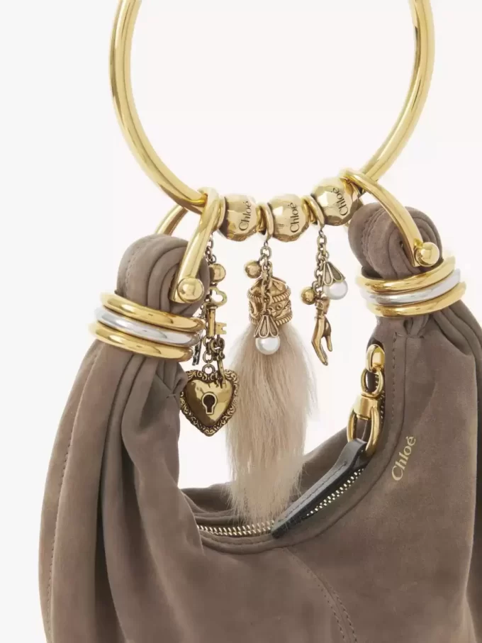 Bolso Mini Pulsera Hobo en piel serraje