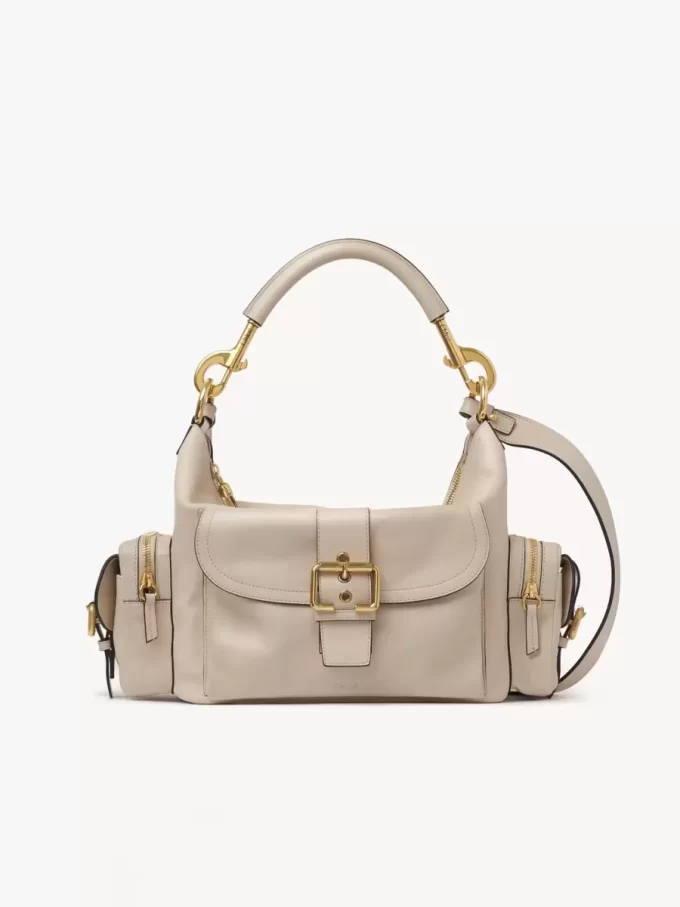 Bolso para cámara en piel brillante