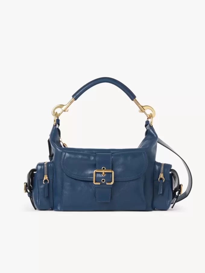 Bolso para cámara en piel brillante