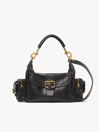 Bolso para cámara en piel brillante