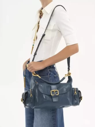 Bolso para cámara en piel brillante